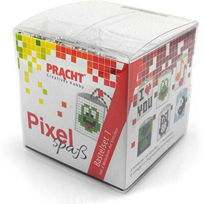 Pracht Creatives Hobby Pixel P90006-63501 grappige knutselset 1 voor kinderen, eenvoudig montagesysteem met kleine bioplastische stenen voor het maken van 6 sleutelhangers (medaillons) Pracht Creatives Hobby Pixel P90006-63501 grappige knutselset 1 voor kinderen, eenvoudig montagesysteem met kleine bioplastische stenen voor het maken van 6 sleutelhangers (medaillons)