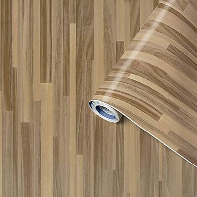 Venilia Perfect Fix® Kleeffolie, bruine lamel, houtlookfolie, meubelfolie, kleeffolie, zelfklevend, 45 cm x 2 m, 170 µm (dikte: 0,17 mm), 53333 Venilia Perfect Fix® Kleeffolie, bruine lamel, houtlookfolie, meubelfolie, kleeffolie, zelfklevend, 45 cm x 2 m, 170 µm (dikte: 0,17 mm), 53333