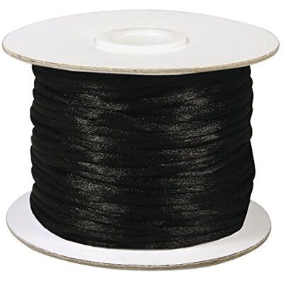 Rayher Hobby 5137501 satijnen koord, diameter 2 mm, rol van 50 m, zwart, voor sieraden Rayher Hobby 5137501 satijnen koord, diameter 2 mm, rol van 50 m, zwart, voor sieraden