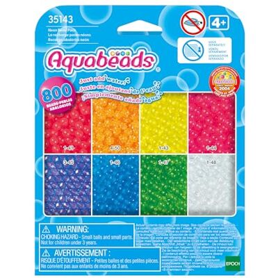 AQUA BEADS Aquabeads 35143 neonkralen knutselset voor kinderen vanaf 4 jaar knutselkralen navulset veilig voor kinderen strijken of lijmen niet nodig AQUA BEADS Aquabeads 35143 neonkralen knutselset voor kinderen vanaf 4 jaar knutselkralen navulset veilig voor kinderen strijken of lijmen niet nodig