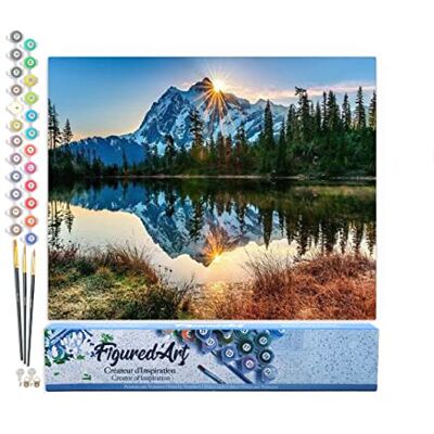 ART Schilderen op nummer voor volwassenen, bergmeer en reflectie – handmatige activiteit knutselset doe-het-zelf kunstnummer compleet – 40 x 50 cm zonder houten frame ART Schilderen op nummer voor volwassenen, bergmeer en reflectie – handmatige activiteit knutselset doe-het-zelf kunstnummer compleet – 40 x 50 cm zonder houten frame