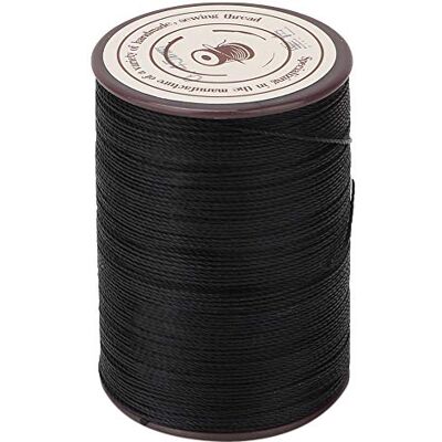 Sheens 0,45 mm gewaxte polyesterdraad voor leer, doe-het-zelf, project, ketting, armband, handwerk, productie 160 m/rol (zwart), zwart Sheens 0,45 mm gewaxte polyesterdraad voor leer, doe-het-zelf, project, ketting, armband, handwerk, productie 160 m/rol (zwart), zwart