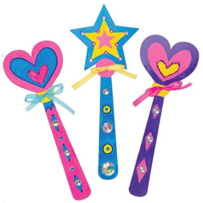Baker Ross EF622 Set van 8 blanco kaarten om te versieren voor kinderen, prinsessenstaf, 23 cm Baker Ross EF622 Set van 8 blanco kaarten om te versieren voor kinderen, prinsessenstaf, 23 cm