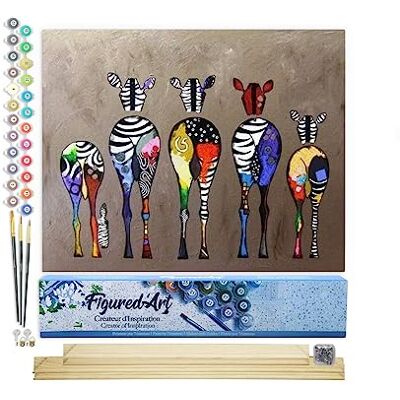 ART Schilderen op nummer voor volwassenen, zebra's, rug – handmatige activiteit, creatieve vrijetijdsset, doe-het-zelf, kunstnummer, compleet – 40 x 50 cm met houten frame om te monteren ART Schilderen op nummer voor volwassenen, zebra's, rug – handmatige activiteit, creatieve vrijetijdsset, doe-het-zelf, kunstnummer, compleet – 40 x 50 cm met houten frame om te monteren