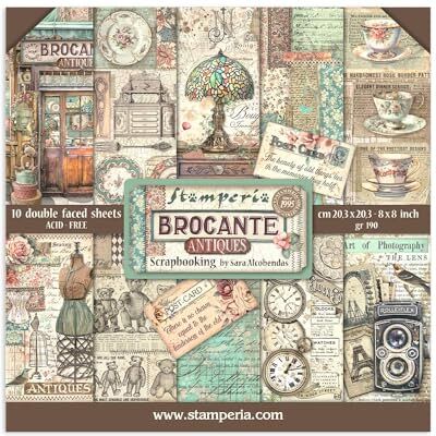 Stamperia Papieren stempel voor scrapbooking, albums, kaarten maken, bullet journals, enz. Zuurvrij, dubbelzijdig, perfect voor vrije tijd, knutselen en geschenken (rommelig Stamperia Papieren stempel voor scrapbooking, albums, kaarten maken, bullet journals, enz. Zuurvrij, dubbelzijdig, perfect voor vrije tijd, knutselen en geschenken (rommelig