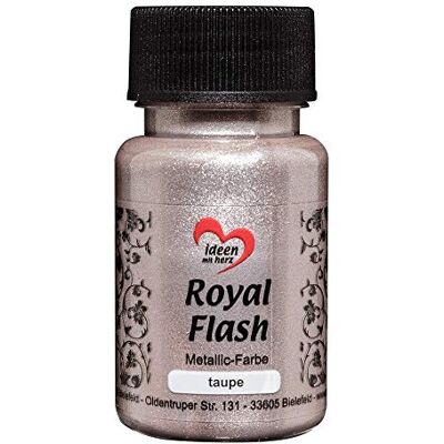 Ideen mit Herz Royal Flash Metallic acrylverf met de fijnste glitterdeeltjes, 50 ml, taupe Ideen mit Herz Royal Flash Metallic acrylverf met de fijnste glitterdeeltjes, 50 ml, taupe