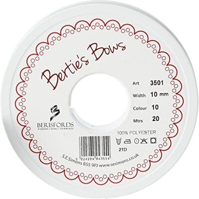 Berisfords 3501 stuks satijnen linten dubbel zwart 10 mm x 20 m x 20 m Berisfords 3501 stuks satijnen linten dubbel zwart 10 mm x 20 m x 20 m
