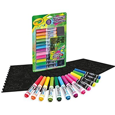 CRAYOLA 25-7495 Set van 16 viltstiften en sjablonen voor gebruik met Color Spray Airbrush, 7 jaar, meerkleurig CRAYOLA 25-7495 Set van 16 viltstiften en sjablonen voor gebruik met Color Spray Airbrush, 7 jaar, meerkleurig