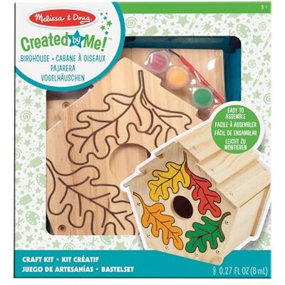 Melissa & Doug Houten vogelhuisje, vogelhuisdecoraties van hout met penseel en verf, knutselset, creatief speelgoed, knutselen voor kinderen en volwassenen Melissa & Doug Houten vogelhuisje, vogelhuisdecoraties van hout met penseel en verf, knutselset, creatief speelgoed, knutselen voor kinderen en volwassenen