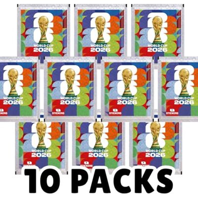 HeartGlobal 10 zakjes WK 2026 stickers, 70 stickers, origineel verzegeld voor verzamelaars en voetbalfans + verzendbescherming HeartGlobal 10 zakjes WK 2026 stickers, 70 stickers, origineel verzegeld voor verzamelaars en voetbalfans + verzendbescherming