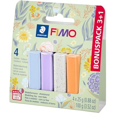 Staedtler FIMO Soft Bloomy Pâte à modeler souple qui durcit au four pour débutants et artistes amateurs Pâte de bricolage créative aux couleurs vives Décoration de bijoux et accessoires Staedtler FIMO Soft Bloomy Pâte à modeler souple qui durcit au four pour débutants et artistes amateurs Pâte de bricolage créative aux couleurs vives Décoration de bijoux et accessoires