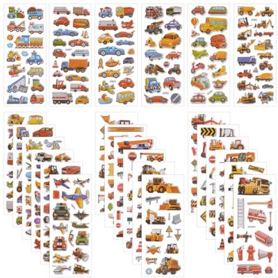 Vicloon Puffy 24 stuks 3D-stickers voor lonende geschenken, scrapbooking, inclusief transportvoertuigen, graafmachines, vliegtuigen, bouwvoertuigen (350+) Vicloon Puffy 24 stuks 3D-stickers voor lonende geschenken, scrapbooking, inclusief transportvoertuigen, graafmachines, vliegtuigen, bouwvoertuigen (350+)