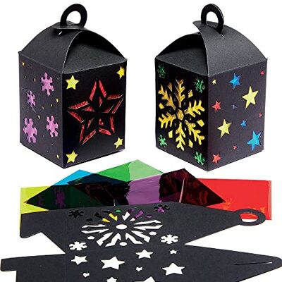 Baker Ross FX267 Set van 4 papieren lantaarns met glaseffect Voor kinderen Om te knutselen en te decoreren Voor kinderen vanaf 5 jaar Baker Ross FX267 Set van 4 papieren lantaarns met glaseffect Voor kinderen Om te knutselen en te decoreren Voor kinderen vanaf 5 jaar