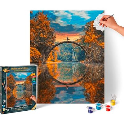 Schipper 609130898 schilderen op nummer Devil's Bridge on Lake Rakotz afbeeldingen schilderen voor volwassenen penselen en acrylverf 40 x 50 cm Schipper 609130898 schilderen op nummer Devil's Bridge on Lake Rakotz afbeeldingen schilderen voor volwassenen penselen en acrylverf 40 x 50 cm