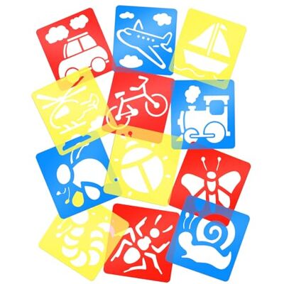 MWOOT 12-delige sjablonen voor tekenen, schilderen, transport en dieren, voor het leren van schilderen, knutselen MWOOT 12-delige sjablonen voor tekenen, schilderen, transport en dieren, voor het leren van schilderen, knutselen
