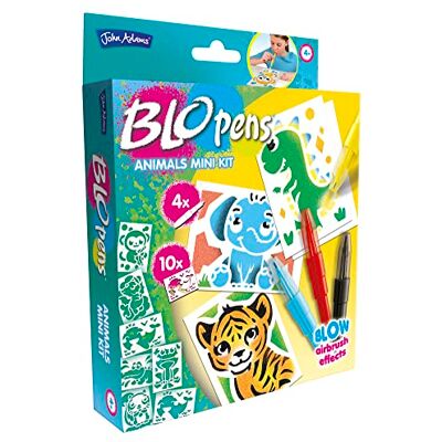 John Adams BLOPENS Mini-dierenset: blaas-airbrush-effecten, kunst en handwerk, vanaf 4 jaar John Adams BLOPENS Mini-dierenset: blaas-airbrush-effecten, kunst en handwerk, vanaf 4 jaar
