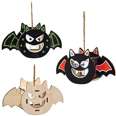 Baker Ross FX196 Set van 3 houten hanglampen voor kinderen Baker Ross FX196 Set van 3 houten hanglampen voor kinderen