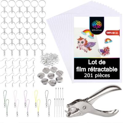 OfficeTree Bedrukbare kunststof set – 201 stuks – gekke plastic vellen – sjablonen om te downloaden inbegrepen – gek papier sleutelhanger of sieraden – magische kunststof oven – magisch papier oven OfficeTree Bedrukbare kunststof set – 201 stuks – gekke plastic vellen – sjablonen om te downloaden inbegrepen – gek papier sleutelhanger of sieraden – magische kunststof oven – magisch papier oven