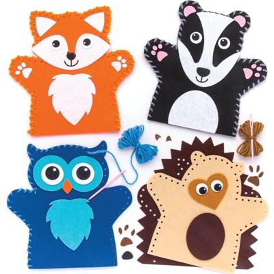 Baker Ross Naaisets voor poppen van bosdieren (4 stuks), knutselen voor kinderen Baker Ross Naaisets voor poppen van bosdieren (4 stuks), knutselen voor kinderen
