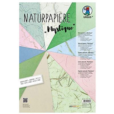 Ursus Mystique 61610002 natuurlijk papier met Mikado, 10 vellen, schelppapier en bamboepapier om te knutselen, kleurrijk Ursus Mystique 61610002 natuurlijk papier met Mikado, 10 vellen, schelppapier en bamboepapier om te knutselen, kleurrijk