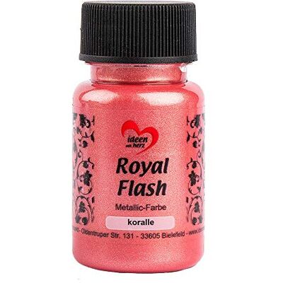 Ideen mit Herz Royal Flash Metallic acrylverf met fijne pailletten, 50 ml (koraal) Ideen mit Herz Royal Flash Metallic acrylverf met fijne pailletten, 50 ml (koraal)