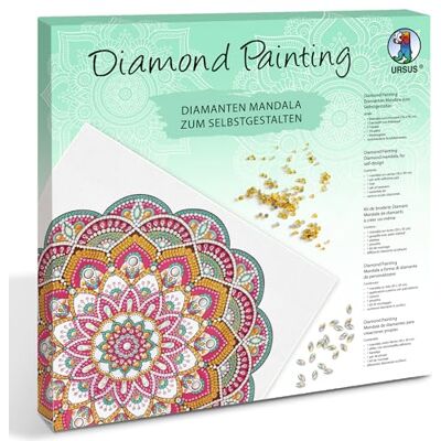 Ursus 43520011F Diamond Painting Mandala knutselset met canvas en stenen in rode, gele en groene tinten Ursus 43520011F Diamond Painting Mandala knutselset met canvas en stenen in rode, gele en groene tinten