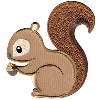 PatchMommy Geborduurde patch om op te strijken in eekhoornvorm, geborduurd stuk om te naaien of te lijmen met een strijkijzer voor kinderen en baby's PatchMommy Geborduurde patch om op te strijken in eekhoornvorm, geborduurd stuk om te naaien of te lijmen met een strijkijzer voor kinderen en baby's