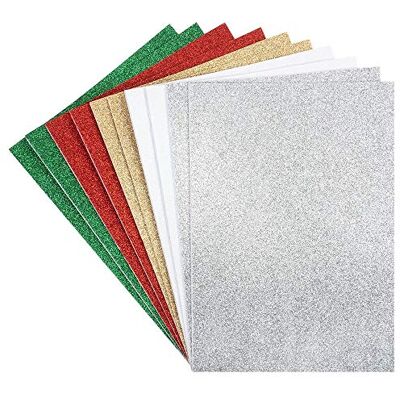 Ideen mit Herz 10 vellen schuim met glitter, zelfklevend, DIN A4, 2 mm, om te knutselen Ideen mit Herz 10 vellen schuim met glitter, zelfklevend, DIN A4, 2 mm, om te knutselen