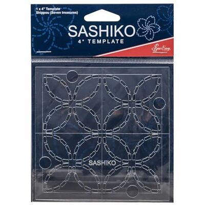 Sew Easy Sashiko Shippou borduurpatroon zeven schatten 10,2 x 10,2 cm Sew Easy Sashiko Shippou borduurpatroon zeven schatten 10,2 x 10,2 cm