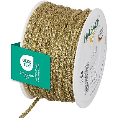 Halbach Seidenbänder Hoogwaardig goudkleurig koord Breedte 4 mm Lengte: 25 m Decoratiekoord Gouddraad voor doe-het-zelf knutselen en geschenkverpakkingen Kleur: goud Halbach Seidenbänder Hoogwaardig goudkleurig koord Breedte 4 mm Lengte: 25 m Decoratiekoord Gouddraad voor doe-het-zelf knutselen en geschenkverpakkingen Kleur: goud