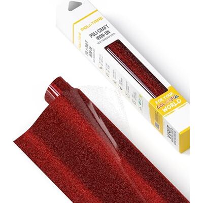 POLI-TAPE POLI-FLEX Pearl Glitter textielfolie, flexibel met glittereffect, om op te strijken, plotter voor doe-het-zelf T-shirts, bordeaux, 30,5 cm x 61 cm POLI-TAPE POLI-FLEX Pearl Glitter textielfolie, flexibel met glittereffect, om op te strijken, plotter voor doe-het-zelf T-shirts, bordeaux, 30,5 cm x 61 cm