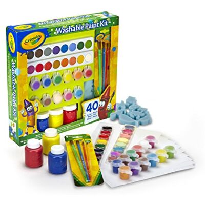 CRAYOLA Wasbare schilderset, 40 stuks, creatieve activiteit voor kinderen, voor school en vrije tijd, 54-0155 CRAYOLA Wasbare schilderset, 40 stuks, creatieve activiteit voor kinderen, voor school en vrije tijd, 54-0155