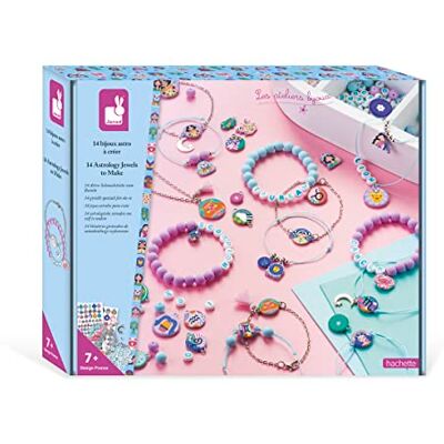 Janod Set van 14 Astro-sieraden om te maken – Ateliers sieraden – creatieve vrijetijdsset voor kinderen – maken 12 armbanden + 2 halskettingen – fijne motoriek en creativiteit – vanaf 7 jaar – J07995 Janod Set van 14 Astro-sieraden om te maken – Ateliers sieraden – creatieve vrijetijdsset voor kinderen – maken 12 armbanden + 2 halskettingen – fijne motoriek en creativiteit – vanaf 7 jaar – J07995