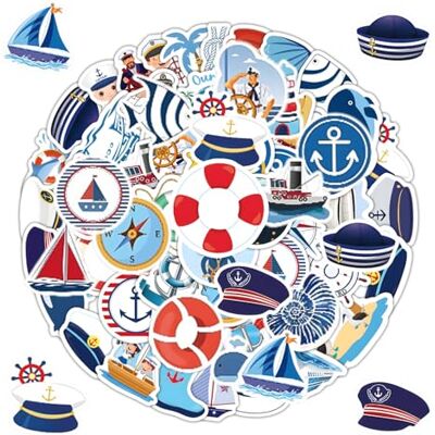 HDGSAFD 200 stickers met maritiem thema, waterdichte stickers, decoratieve stickers, kunnen worden gebruikt in scrapbooking, dagboek, koffer, computer. HDGSAFD 200 stickers met maritiem thema, waterdichte stickers, decoratieve stickers, kunnen worden gebruikt in scrapbooking, dagboek, koffer, computer.