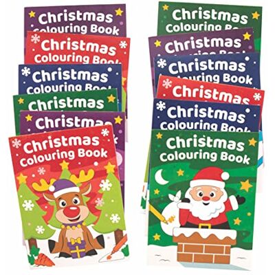 Baker Ross FC173 Mini-kerstkleurboeken voor kinderen, 12 stuks, geschenken, creatieve vrije tijd Baker Ross FC173 Mini-kerstkleurboeken voor kinderen, 12 stuks, geschenken, creatieve vrije tijd