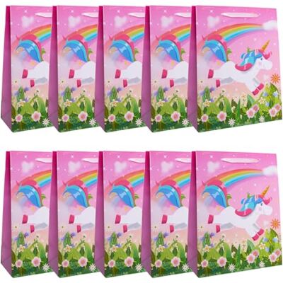Idena 30481-10 10 stuks eenhoorn-geschenkzakjes, 18 x 23 x 8 cm, roze papieren zakjes met eenhoorn Idena 30481-10 10 stuks eenhoorn-geschenkzakjes, 18 x 23 x 8 cm, roze papieren zakjes met eenhoorn