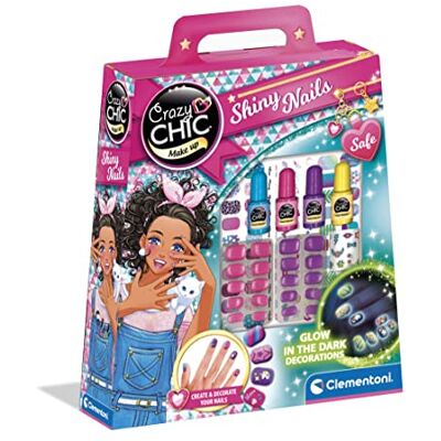 Clementoni Uñas Brillante en la oscuridad Does Not Apply Crazy Chic Glow-in-the-dark speelgoed voor meisjes, knutselset voor meisjes, 6 jaar, decoraties, nagellak, 18689, meerkleurig, medium Clementoni Uñas Brillante en la oscuridad Does Not Apply Crazy Chic Glow-in-the-dark speelgoed voor meisjes, knutselset voor meisjes, 6 jaar, decoraties, nagellak, 18689, meerkleurig, medium