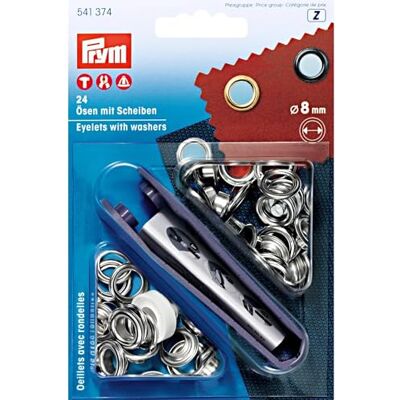 Prym 541374 Ringen en schijven 8mm zilver 24st Prym 541374 Ringen en schijven 8mm zilver 24st