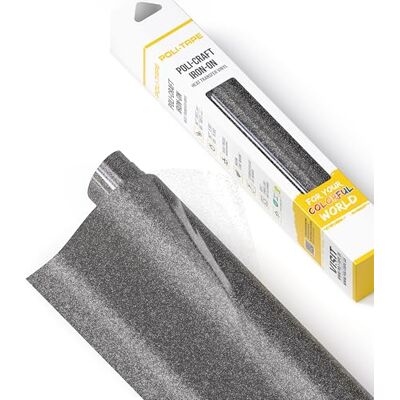 POLI-TAPE POLI-FLEX® PEARL GLITTER® Glitterfolie voor textiel, flexibele folie met glittereffect, opstrijkbaar, plotterfolie voor DIY T-shirts, grijs, 30,5 cm x 61 cm POLI-TAPE POLI-FLEX® PEARL GLITTER® Glitterfolie voor textiel, flexibele folie met glittereffect, opstrijkbaar, plotterfolie voor DIY T-shirts, grijs, 30,5 cm x 61 cm