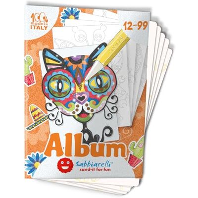 Sabbiarelli – Album Mexicolors zelfklevende vellen voor zand kunst Bevat 5 zelfklevende A5-tekeningen, 100% Made in Italy, ontspannende vrije tijd, jongeren en volwassenen Sabbiarelli – Album Mexicolors zelfklevende vellen voor zand kunst Bevat 5 zelfklevende A5-tekeningen, 100% Made in Italy, ontspannende vrije tijd, jongeren en volwassenen