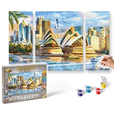 Schipper Sydney 609260909 schilderen op nummer foto's schilderen voor volwassenen met kwast en acrylverf, drieluik, 50 x 80 cm Schipper Sydney 609260909 schilderen op nummer foto's schilderen voor volwassenen met kwast en acrylverf, drieluik, 50 x 80 cm