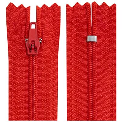 AERZETIX C63257 set van 10 spiraalritsen nr. 3 niet scheidbaar 20 cm nylon zelfborgende metalen schuif rode kleur kleding naaien broek fournituren AERZETIX C63257 set van 10 spiraalritsen nr. 3 niet scheidbaar 20 cm nylon zelfborgende metalen schuif rode kleur kleding naaien broek fournituren
