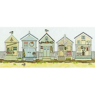 Bothy Threads kruissteekset, motief strandhuisjes Bothy Threads kruissteekset, motief strandhuisjes