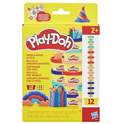 Play-Doh 12-pack småsar, klistermärken och 28-gramsburkar modellera, artiklar for presentpåsar, pyssel för barn från 2 år Play-Doh 12-pack småsar, klistermärken och 28-gramsburkar modellera, artiklar for presentpåsar, pyssel för barn från 2 år