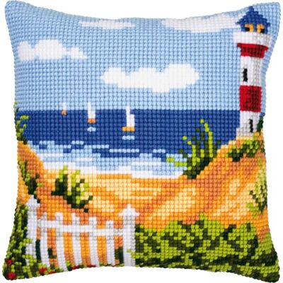 Vervaco Kruissteek Kit Compleet Kussen Set Strand naar de Koplamp Decoratie Handmatig Borduurwerk Kit Volwassen Creatieve Kunst Cadeau DIY ca. 40 x 40 cm Cross Stitch Borduurwerk Vervaco Kruissteek Kit Compleet Kussen Set Strand naar de Koplamp Decoratie Handmatig Borduurwerk Kit Volwassen Creatieve Kunst Cadeau DIY ca. 40 x 40 cm Cross Stitch Borduurwerk