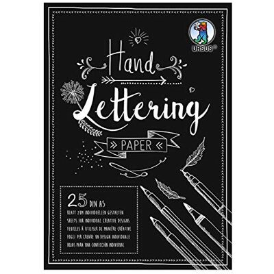 Ursus 24929290 handlettering papier, DIN A5, 210 g/m², 25 vellen karton, ideale basis voor het personaliseren van brieven Ursus 24929290 handlettering papier, DIN A5, 210 g/m², 25 vellen karton, ideale basis voor het personaliseren van brieven