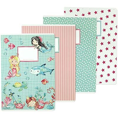 Papierdrachen Set van 4 hoogwaardige schoolschriften voor kinderen A4-formaat 32 gelinieerde en geruite pagina's Zeemeermin motief Voor de eerste schooldag voor basisschoolleerlingen Set Papierdrachen Set van 4 hoogwaardige schoolschriften voor kinderen A4-formaat 32 gelinieerde en geruite pagina's Zeemeermin motief Voor de eerste schooldag voor basisschoolleerlingen Set