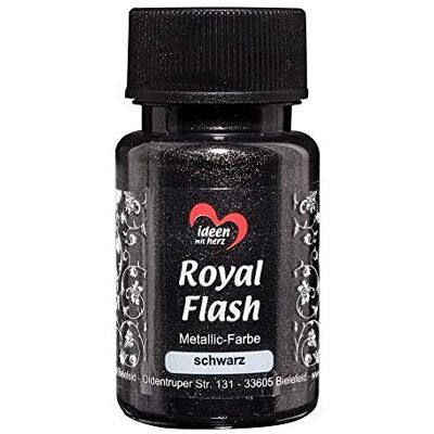 Ideen mit Herz Royal Flash Metallic acrylverf met de fijnste glitter, 50 ml (zwart) Ideen mit Herz Royal Flash Metallic acrylverf met de fijnste glitter, 50 ml (zwart)