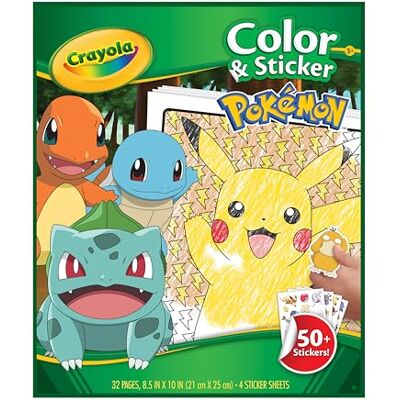 CRAYOLA Pokémon kleuralbum met stickers, 32 grappige pagina's en 4 vellen stickers, creatieve activiteit voor kinderen vanaf 3 jaar, 04-2740 g CRAYOLA Pokémon kleuralbum met stickers, 32 grappige pagina's en 4 vellen stickers, creatieve activiteit voor kinderen vanaf 3 jaar, 04-2740 g