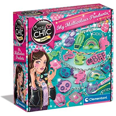 Clementoni Crazy Chic-My Multicolour hanger-set om te maken, bedels, halskettingen voor meisjes, creatief spel, 7 jaar, meertalige kleur, 18757 Clementoni Crazy Chic-My Multicolour hanger-set om te maken, bedels, halskettingen voor meisjes, creatief spel, 7 jaar, meertalige kleur, 18757